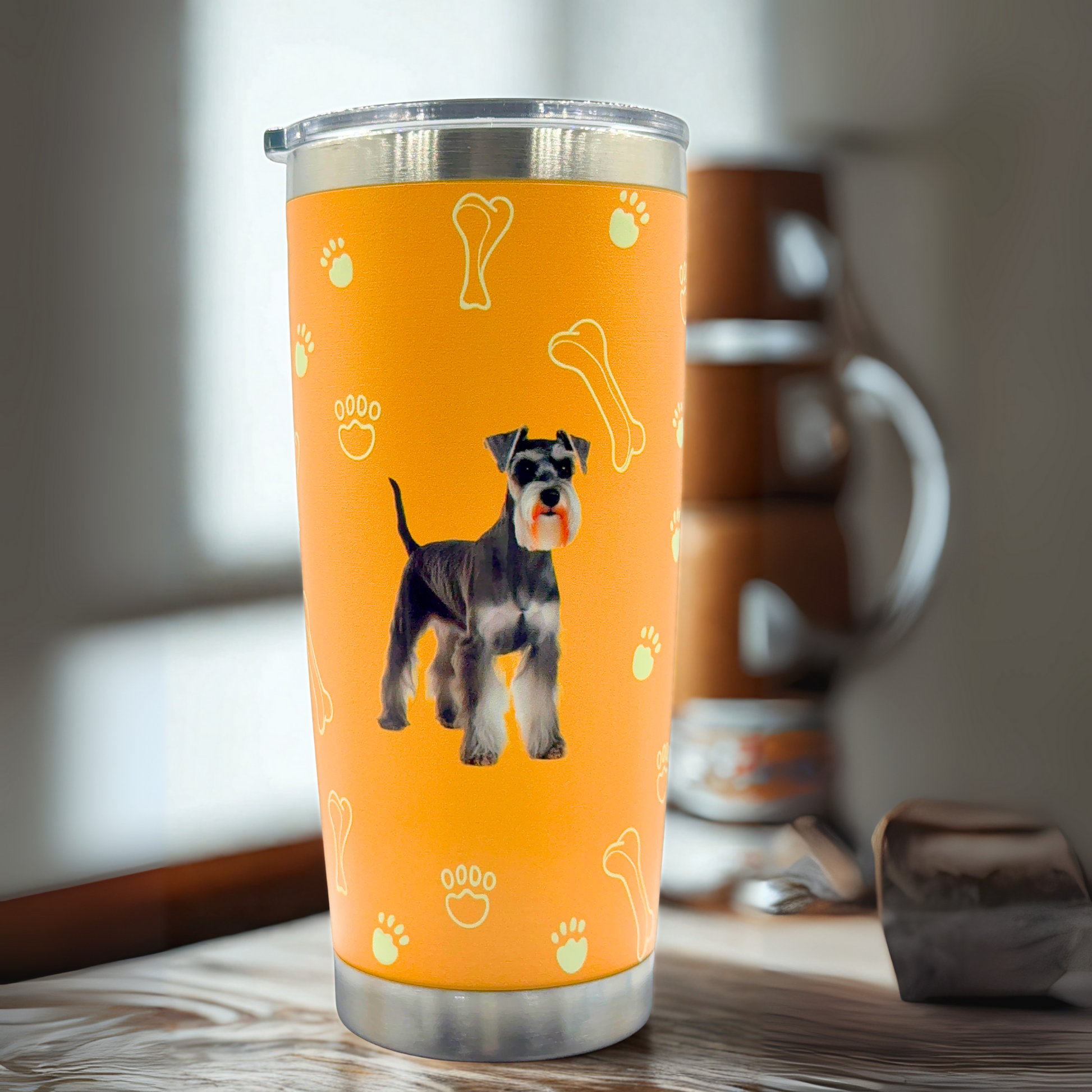 Termo de Acero Inoxidable con Diseño de Perro Schnauzer