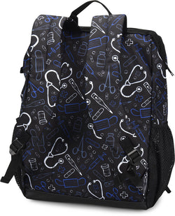 Image of Mochila Black Medical Pattern NA00409 - The Ultimate Nursing