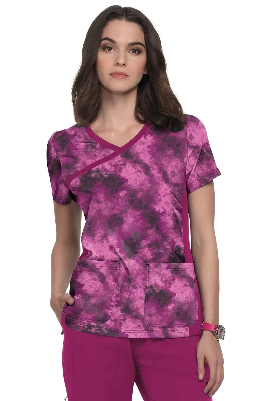 Collection of Filipina Raquel Heather Raspberry Tie Dye - Koi Lite Stretch in a gallery layout